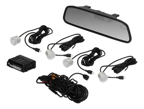 Imagen 1 de 7 de Kit Espejo Retrovisor 1080p + Sensores De Estacionamiento