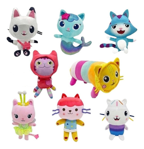 8 Pcs Gabby's Dollhouse Peluche Gaby Toy House Gato Para