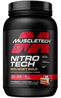 Proteina Nitro Tech Whey Gold Muscletech 2 Lbs Todo Sabor Sabor Strawberry