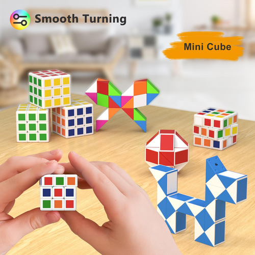 Puzzle Cube Vdealen Mini Cube & Fidget Snake, Paquete De 24