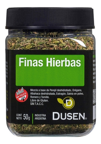 Finas Hierbas Dusen Sin Tacc Y Kosher X 50 Grs.