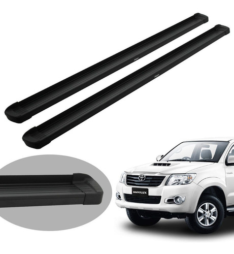 Estribo Hilux Dupla 2011 2012 2013 2014 2015 Bepo G3 Preto