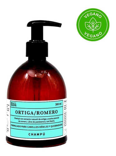  Champú Anticaída Ortiga Romero 300ml Vegano - Del Alba