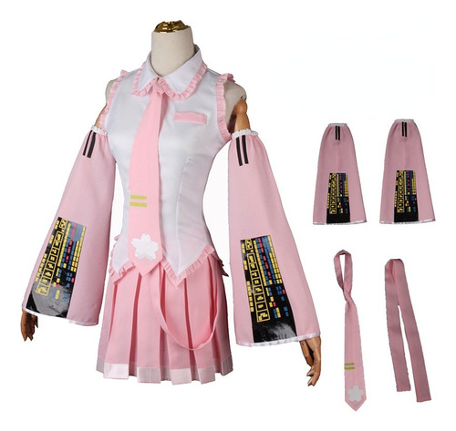 Miku Japão Vestido Midi Rosa Fantasia De Carnaval Masculino