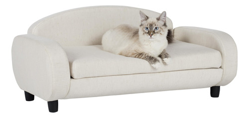 Paws & Purrs - Sofa Cama Tapizado Para Mascotas, Color Avena