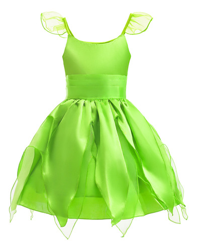 Vestido De Elfo Infantil Tinker Bell Princess Cos Para Niña