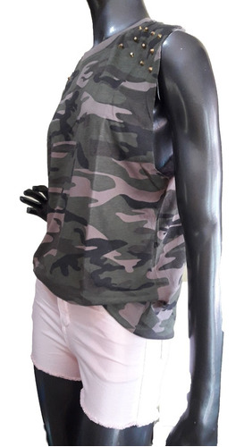 Musculosa Forever 21 Camuflada Con Tachas - Detalle Ver Foto