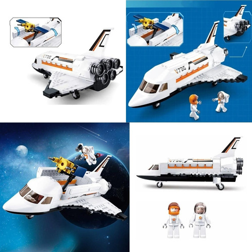 Blocos Montar Astronautas Ônibus Espacial Foguete 231 Pçs