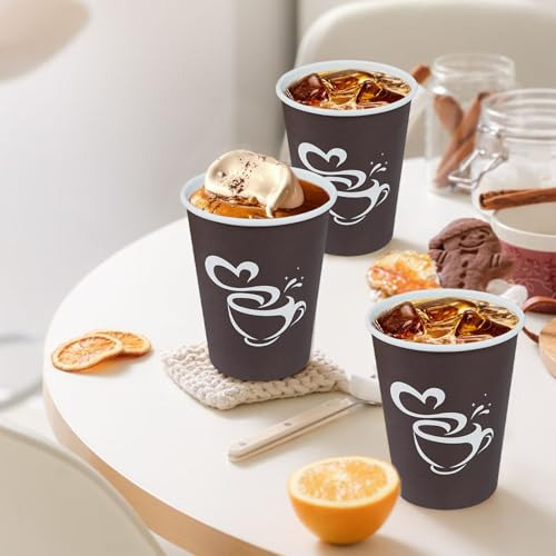 100 Vasos De Papel De 12 Oz, Vaso Desechable Para Bebidas Ca