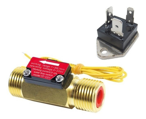 Switch Detector De Flujo De Agua 1/2 PuLG Cobre + Triac Vca