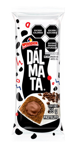 Pastelito Dálmata Marca Wonder (20 Piezas De 55 Gr. C/u).