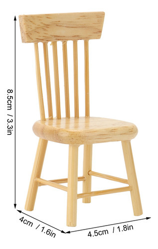 Silla De Comedor De Madera Modelo De Mueble En Miniatura Par