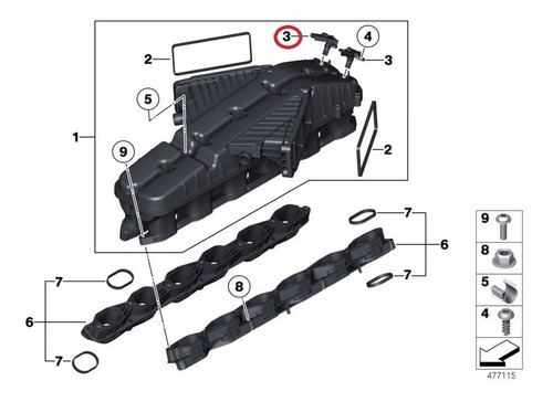 Sensor Map Bmw 135 335 535 550 650 740 750 760 X5 X6 08-13