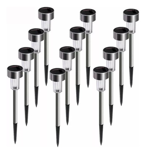 Bh Compatible 12 Focos Linternas Led Solares Estaca Jardín Y
