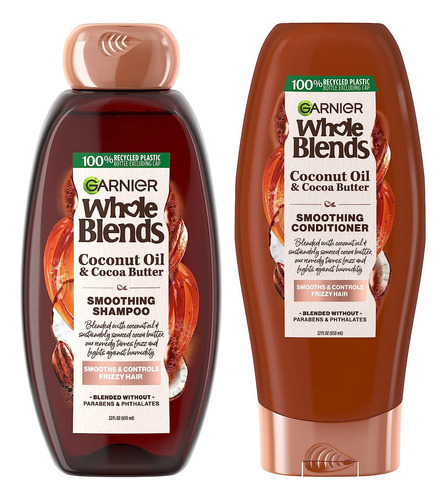  Champu Y Acondicionador Whole Blends De Garnier, Natural 2pz