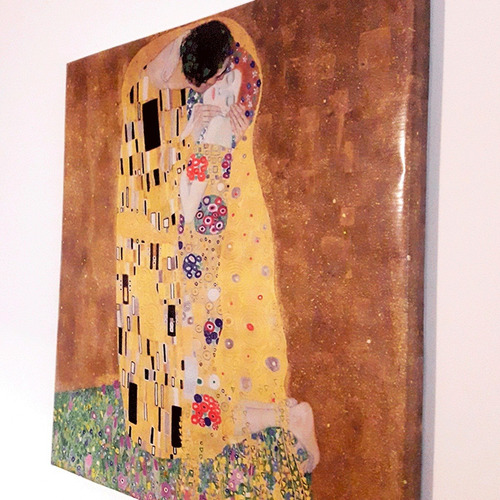 Imagen 2 de 2 de Cuadro El Beso Klimt Réplica 50x50cm