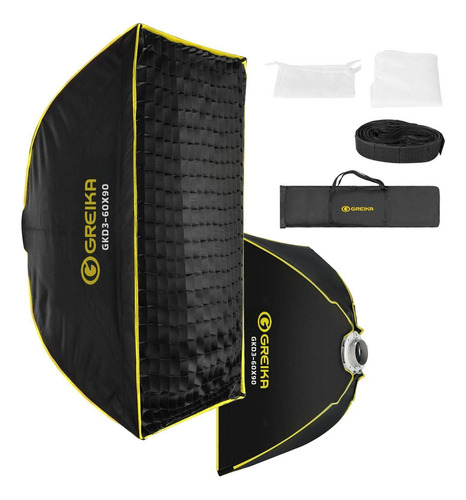 Softbox Bowens Greika 60x90cm Dobrável Com Grid - Gkd3-60x90