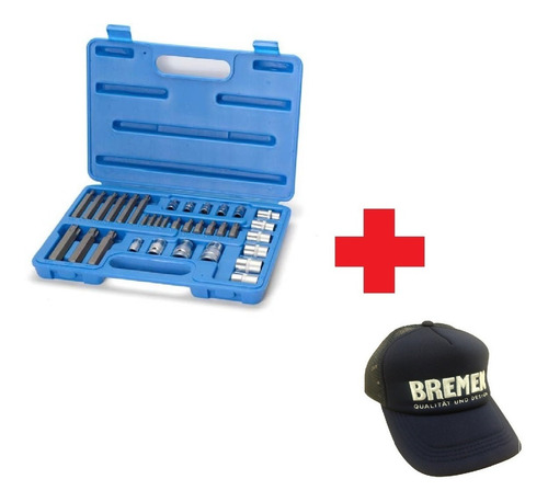 Imagen 1 de 10 de Juego De Bocallaves Puntas Torx Tamper 34 Pz Bremen® 3159