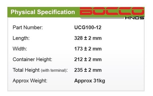 Imagen 2 de 3 de Bateria Ultracell Gel 12v 100ah (agm-gel-secas)