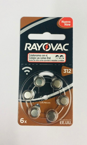 Pilas Para Audifonos L312 Rayovac Pack X 6 U. Ar1 L312