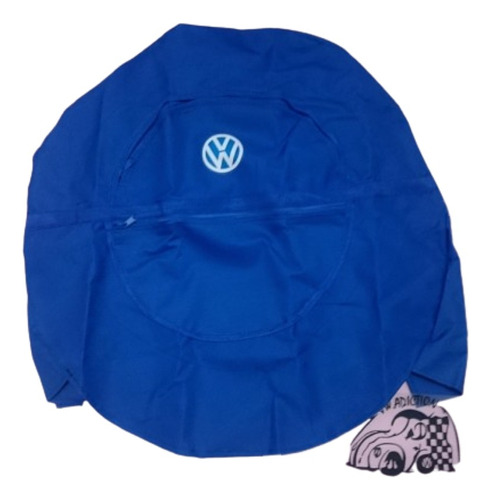 Funda Llanta 195-60 Refaccion Vocho Azul Logo Vw