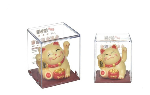 Maneki Neko Mini Gato De La Fortuna Beige