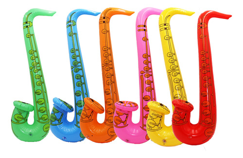 5 Saxofones Inflables Grande 70cm Fiesta Batucada Boda