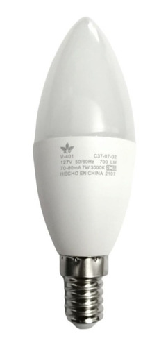 Foco Vela Led 7w Base E14 Luz Blanca O Cálida 12 Pza Oferta