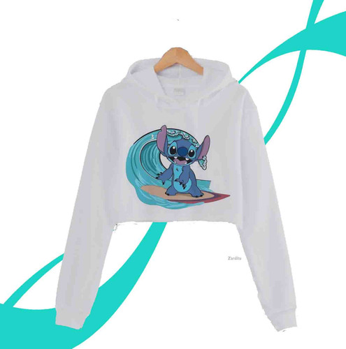 Lilo Y Stitch Sudadera Croptop Gorro Unisex Disney