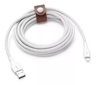 Belkin Usb Cable Lightning 3 Metros Reforzado Duratek Blanco