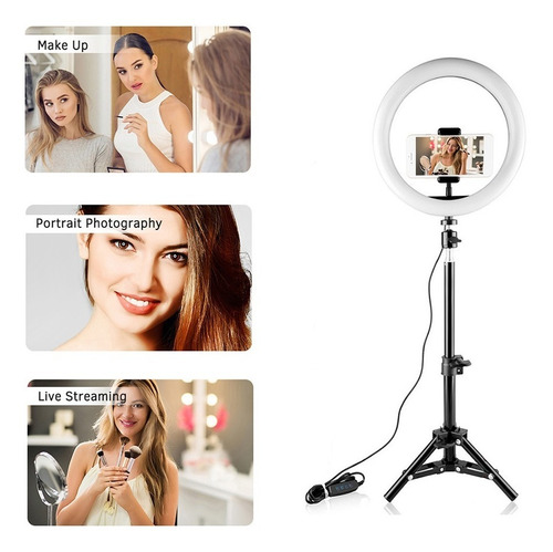 Luz Continua Ring Light Led 26 Cm/10 Polegadas Ajustavel