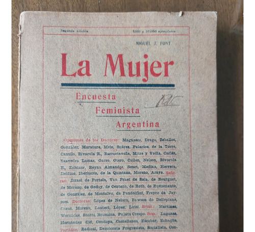 La Mujer Encuesta Feminista Argentina 1921 2da Edicion