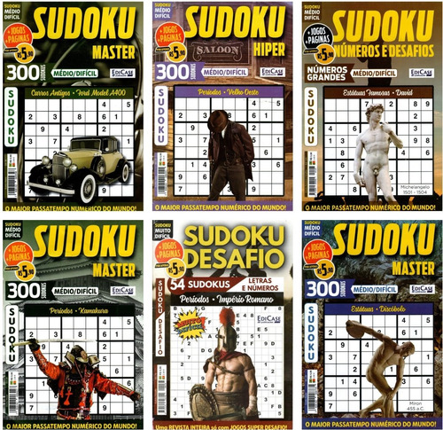 Kit 6 Revistas Sudoku Lote 2