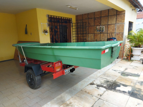 Barco De Pesca Com Motor 15hp E Carroça Emplacada