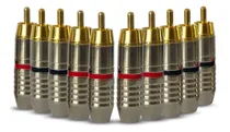 Comprar Kit Com 10 Conectores u002F Plugs Rca 6mm (ponta Banhada A Ouro)