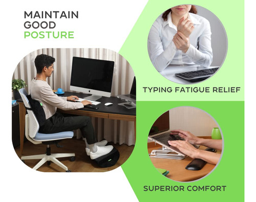 Reposamuñecas Ergonómico Vertical, Espuma Viscoelástica Con