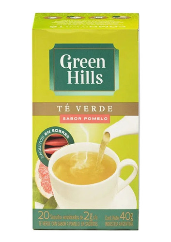 Oferta! Te Verde Green Hills Sabor Pomelo 20 Saquitos