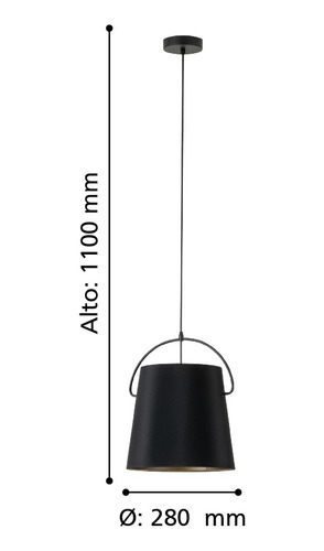 Lámpara Colgante Granadillos Acero Negro 40w Ip20 39865