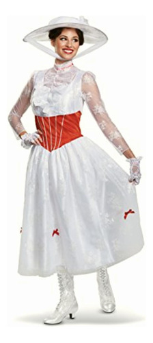 Disguise Disfraz De Mary Poppins De Lujo Para Mujer, Blanco,