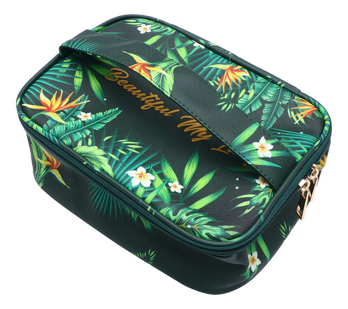 Bolsa De Maquillaje Con Estampado De Plantas De Pvc, Imperme