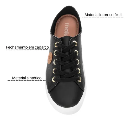 Tênis feminino casual hotsell flatform listras moleca