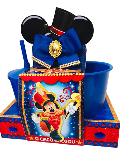 Kit Cineminha Circo Mickey (balde + Copo + Caixa) 10unid