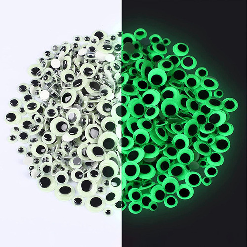 3 Brilho No Escuro Googly Wiggle Eyes Autoadesivo Luminous