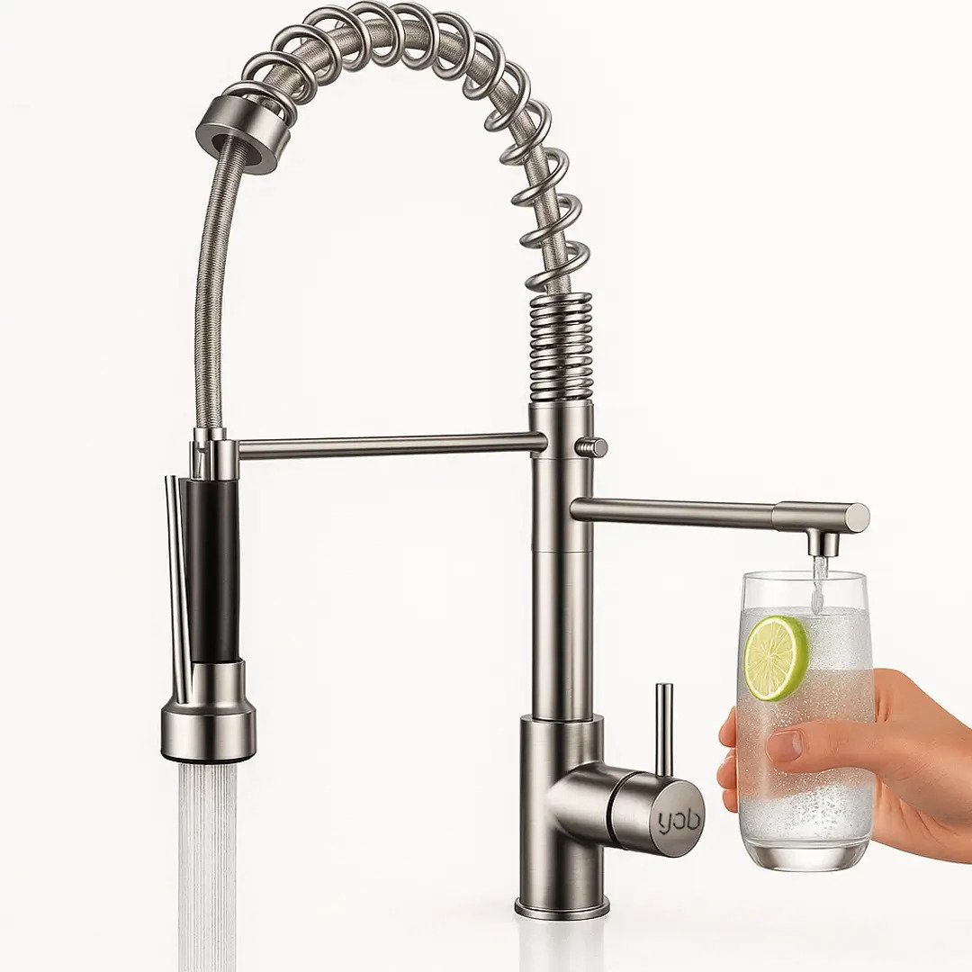 Yab Gourmet: Cozinha moderna com misturador flexível e 2 jatos!