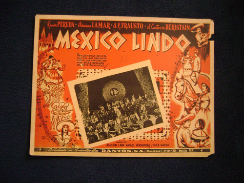 Mexico Lindo Agustin Lara Cartel Poster C 31.1023