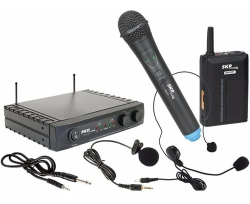 Microfono Doble De Mano Y Casco Uhf, Skp Uhf 282