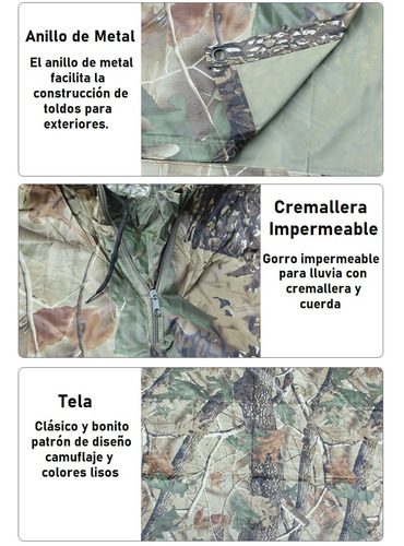 Imagen 5 de 10 de Poncho Impermeable Militar Poncho Para Lluvia Capa Lluvia