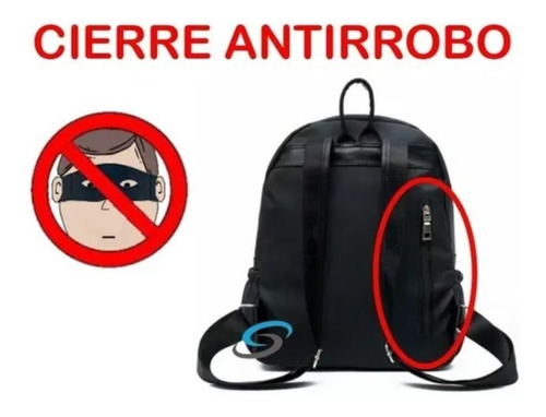 Imagen 6 de 10 de Bolsa Mochila De Moda Impermeable Cierre Antirrobo M005