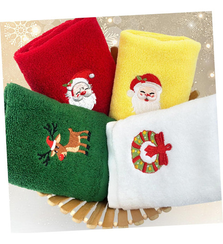 6 Piezas Toalla De Navidad Toallas De Mano De Algodón