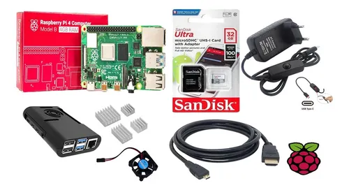 5pc(kit Completo Raspberry Pi4 Pi 4 Model B 4gb Ram,sd 32gb)